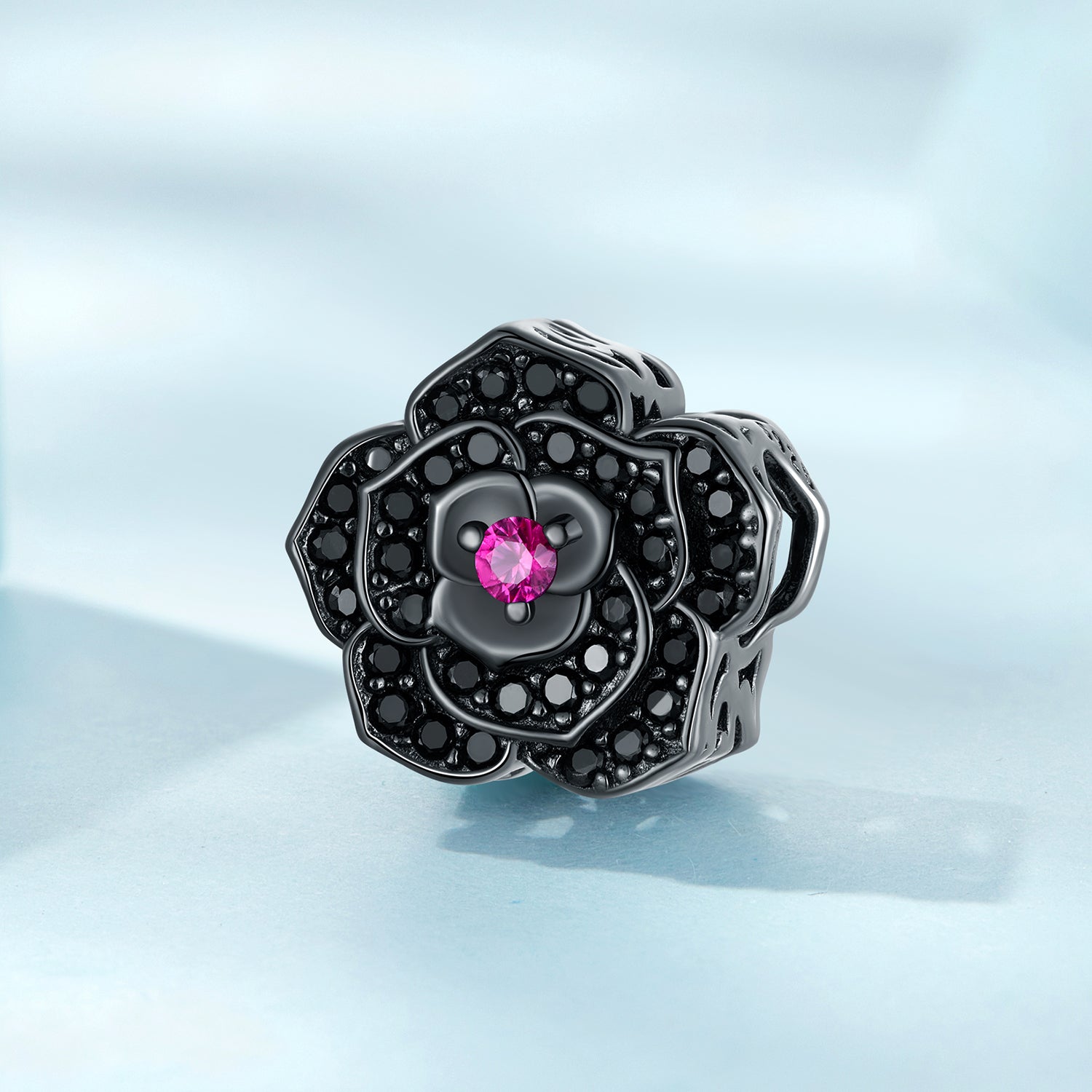 "Sylvory 925 Sterling Silver Midnight Bloom Charm"