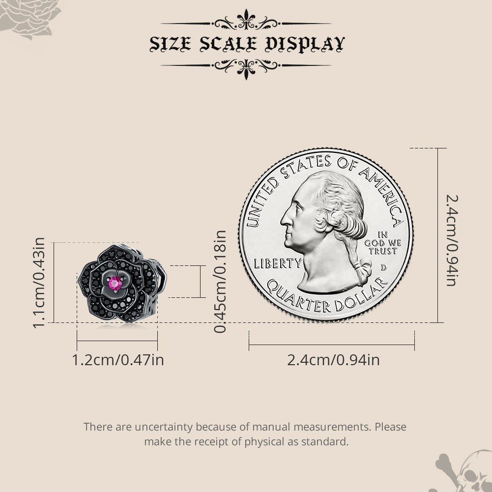"Sylvory 925 Sterling Silver Midnight Bloom Charm"