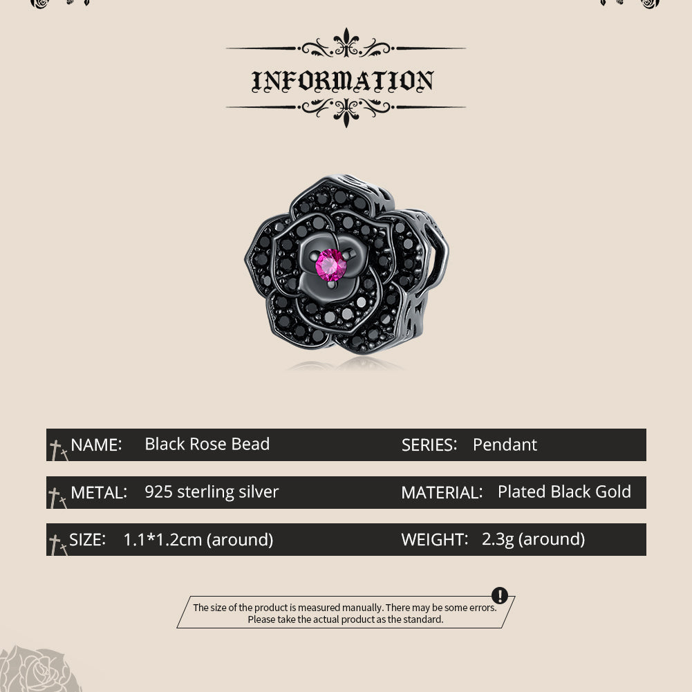 "Sylvory 925 Sterling Silver Midnight Bloom Charm"