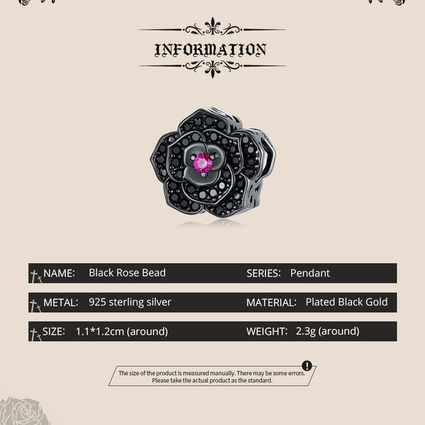 "Sylvory 925 Sterling Silver Midnight Bloom Charm"