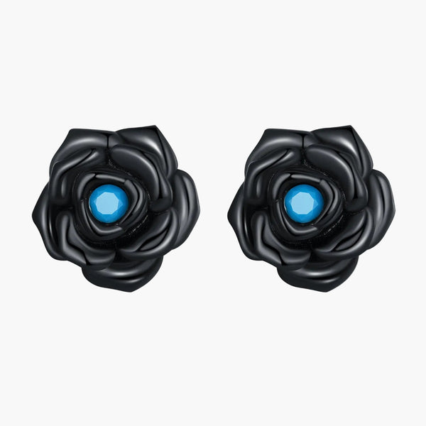Silver Midnight Blossoms Studs in 925 Sterling Silver by Sylvory