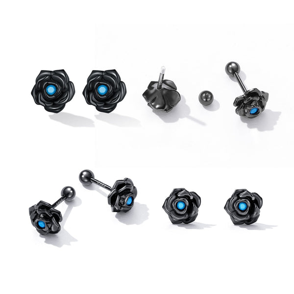 "Sylvory 925 Sterling Silver Midnight Blossoms Studs"