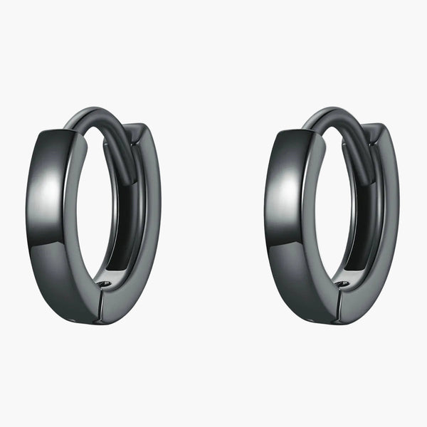 Silver Midnight Glam Huggie Hoops in 925 Sterling Silver by Sylvory