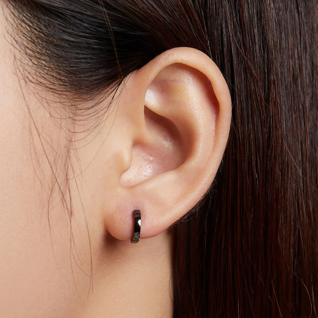 "Sylvory 925 Sterling Silver Midnight Glam Huggie Hoops"
