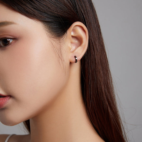 "Sylvory 925 Sterling Silver Midnight Glam Hoops"