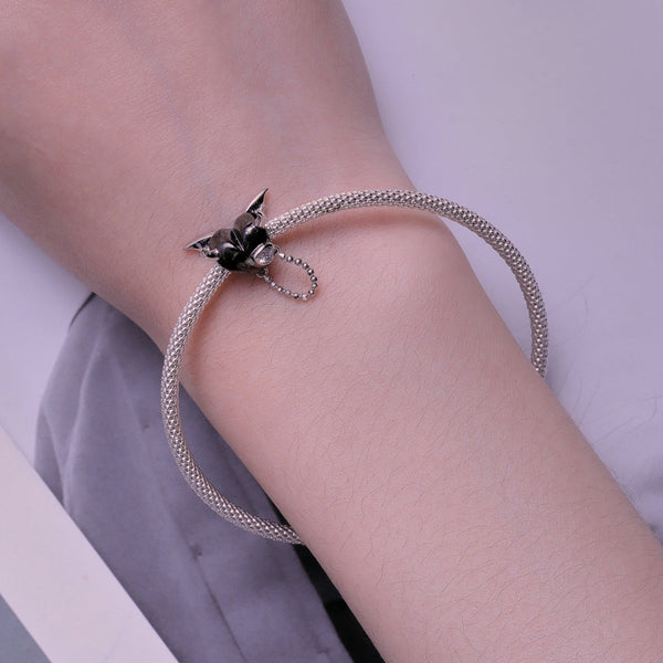 "Sylvory 925 Sterling Silver Midnight Horned Heart Charm"