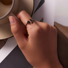 "Sylvory 925 Sterling Silver Midnight Rose Ring"