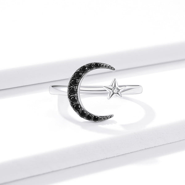 "Sylvory 925 Sterling Silver Moon and Starlight Ring"