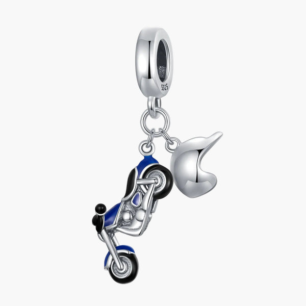 Silver Motorbike Marvel Charm in 925 Sterling Silver by Sylvory