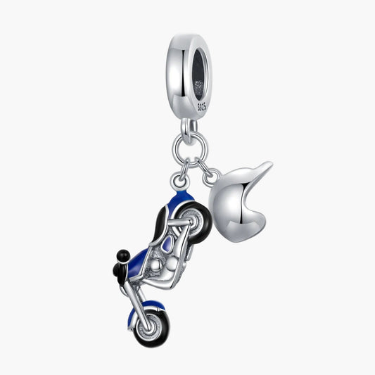 "Sylvory 925 Sterling Silver Motorbike Marvel Charm"