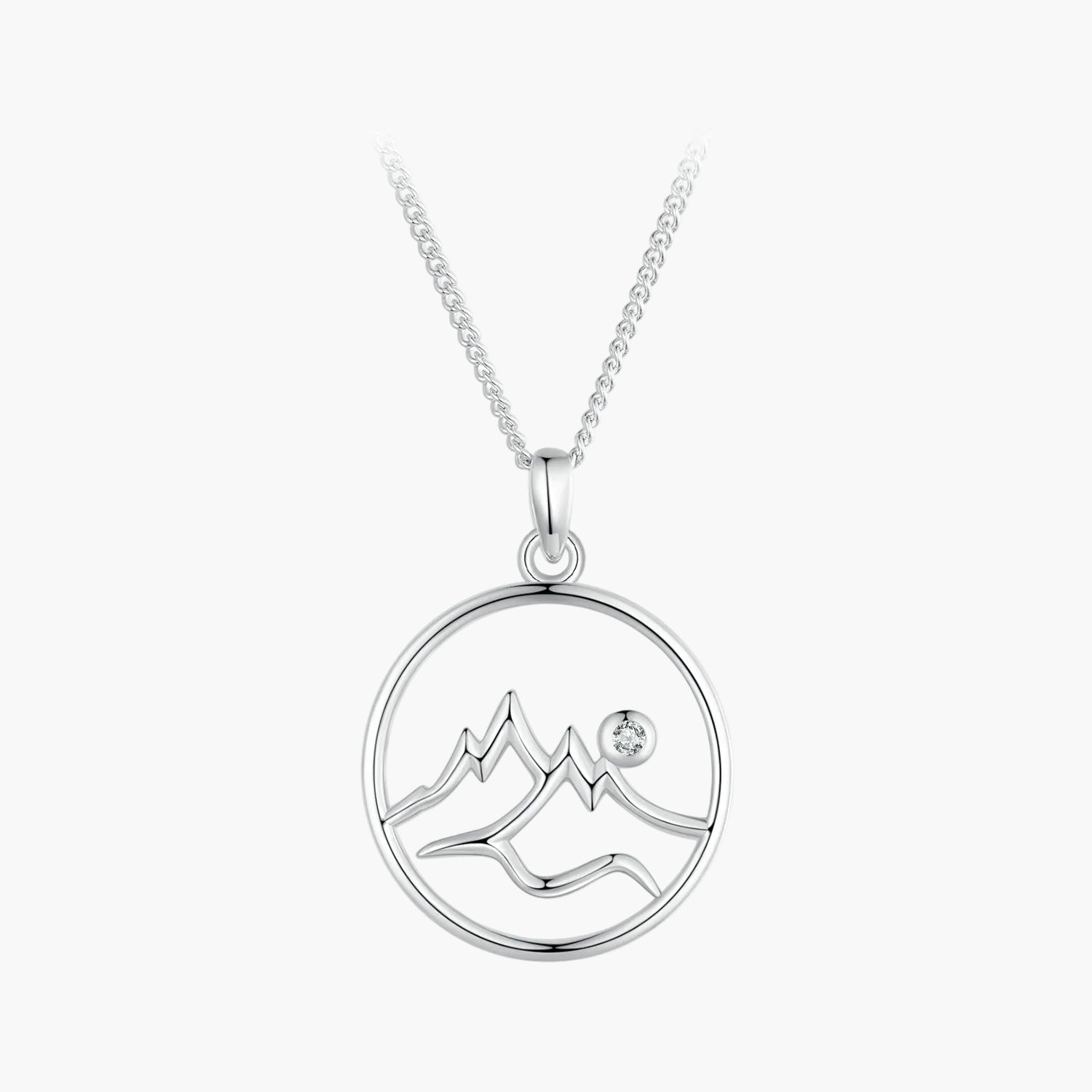 "Sylvory 925 Sterling Silver Mountain Peak Necklace" Main image