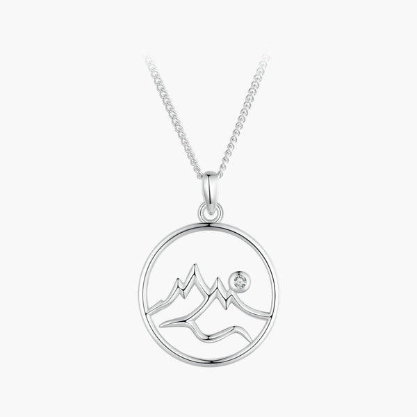 Silver Mountain Peak Necklace in 925 Sterling Silver by Sylvory