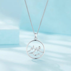 "Sylvory 925 Sterling Silver Mountain Peak Necklace"