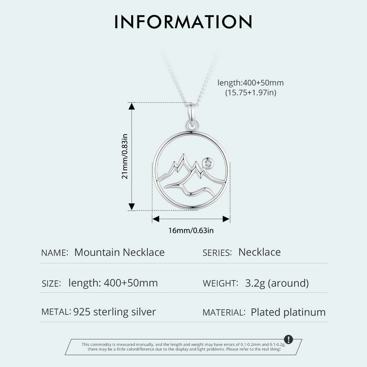 "Sylvory 925 Sterling Silver Mountain Peak Necklace"