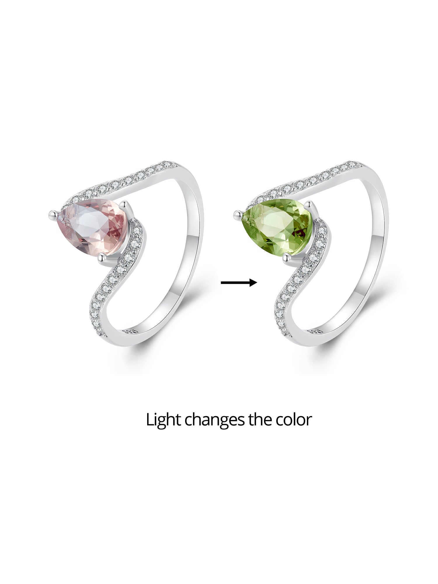 Silver MystiColor Stone Ring Secondary image