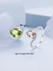 "Sylvory 925 Sterling Silver MystiColor Stone Ring"