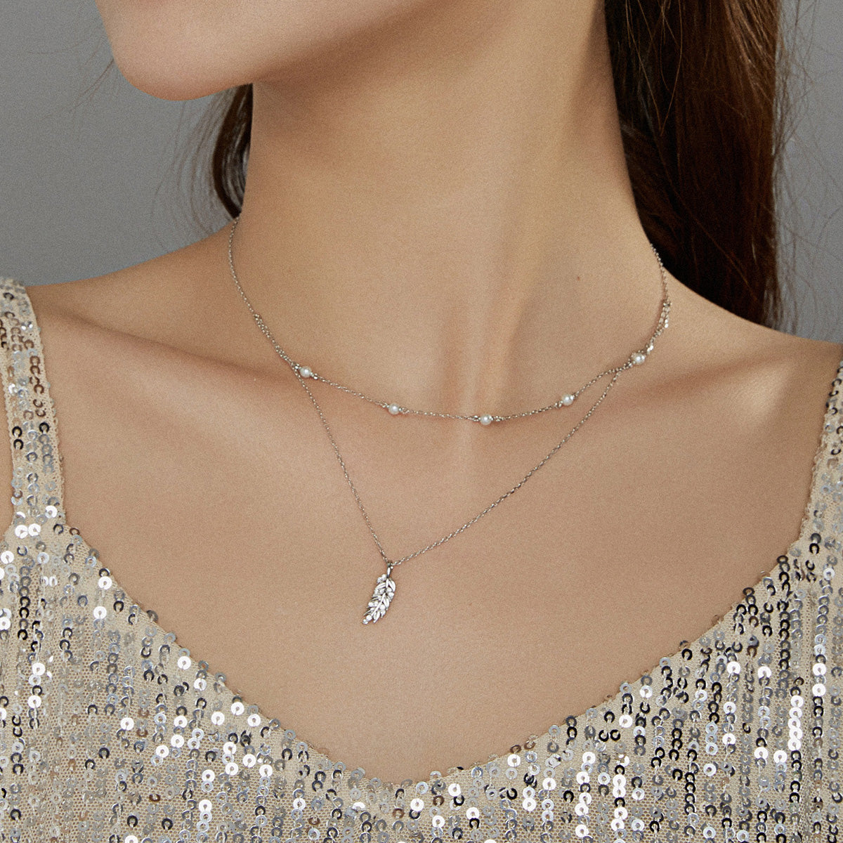 Silver Nature's Bounty Layered Necklace Secondary image