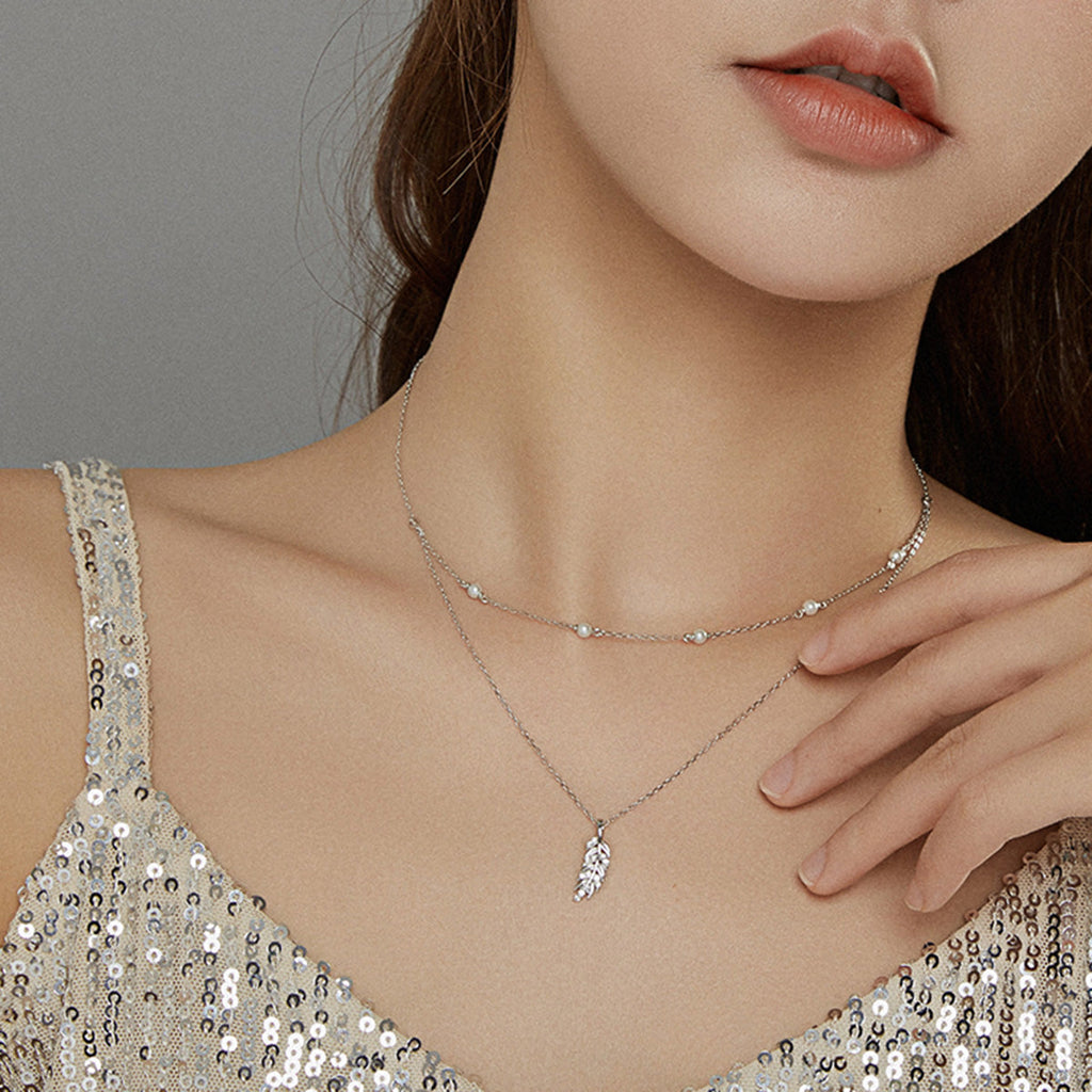 "Sylvory 925 Sterling Silver Nature's Bounty Layered Necklace"