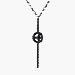"Sylvory 925 Sterling Silver Obsidian Peace Necklace"