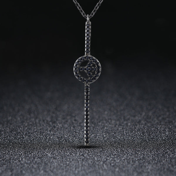 "Sylvory 925 Sterling Silver Obsidian Peace Necklace"