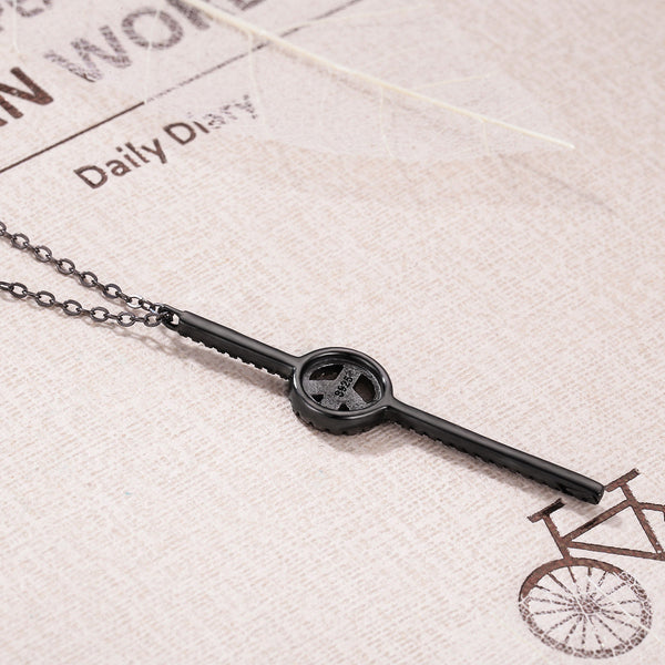 "Sylvory 925 Sterling Silver Obsidian Peace Necklace"