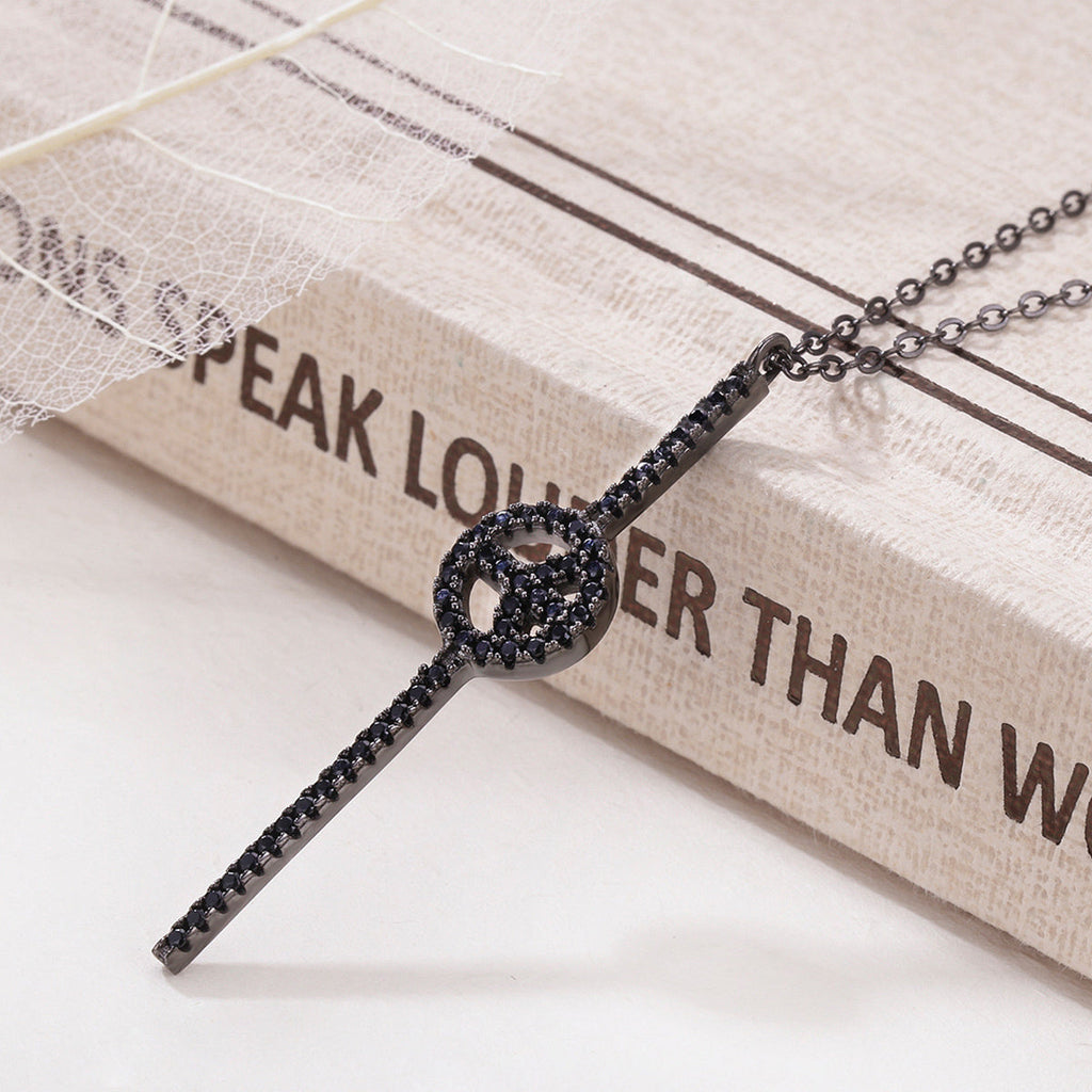 "Sylvory 925 Sterling Silver Obsidian Peace Necklace"