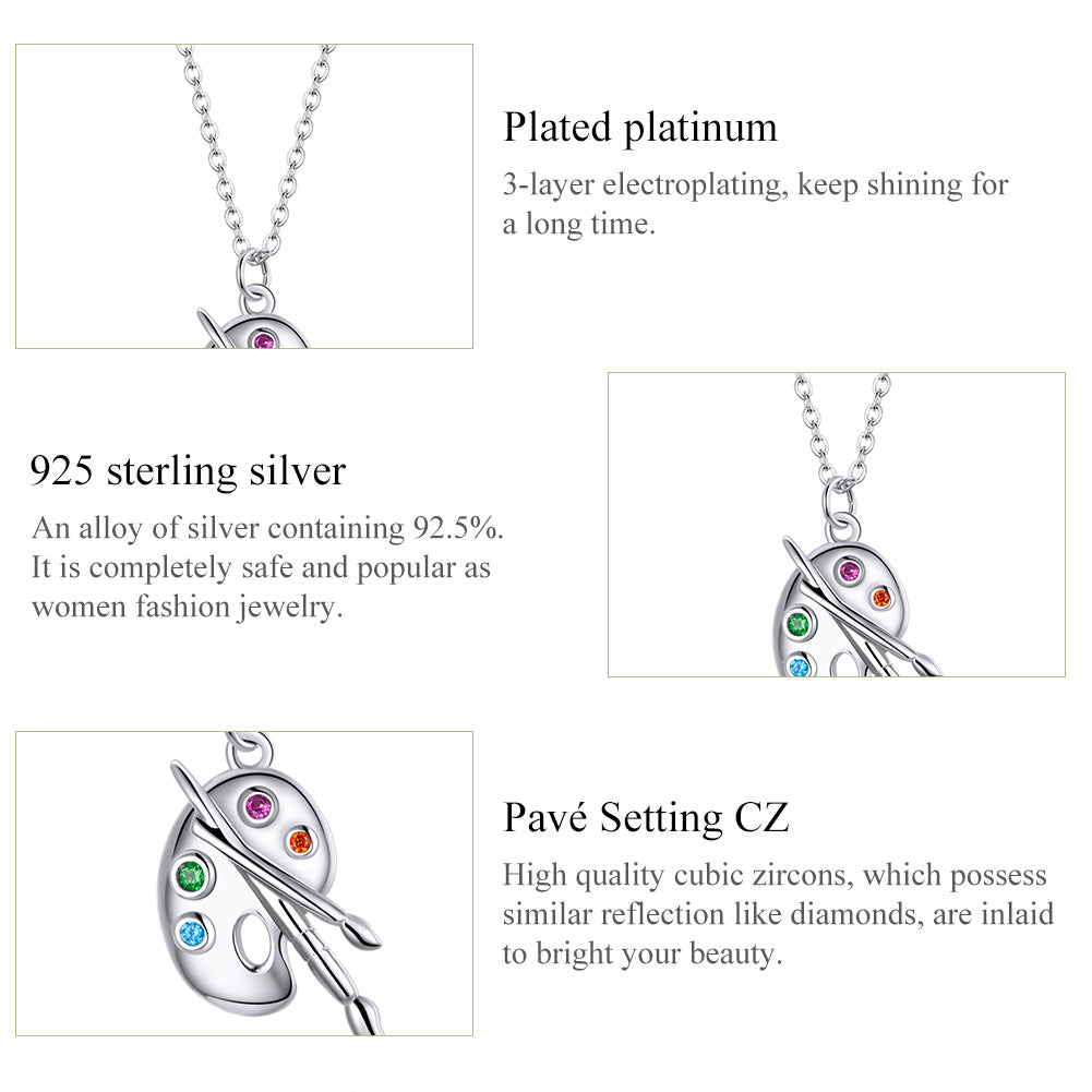 "Sylvory 925 Sterling Silver Palette Passion Necklace"