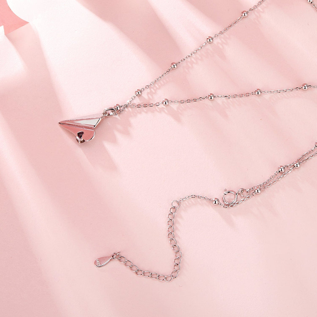 "Sylvory 925 Sterling Silver Paper Plane Necklace"