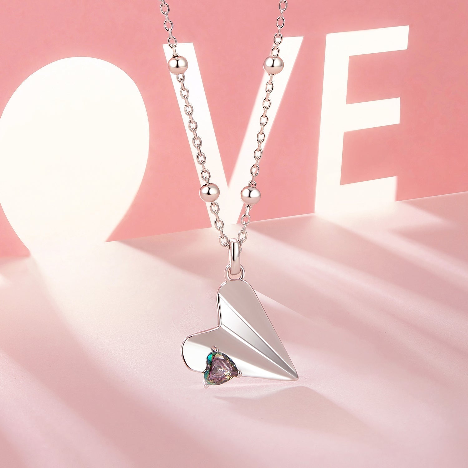 "Sylvory 925 Sterling Silver Paper Plane Necklace"