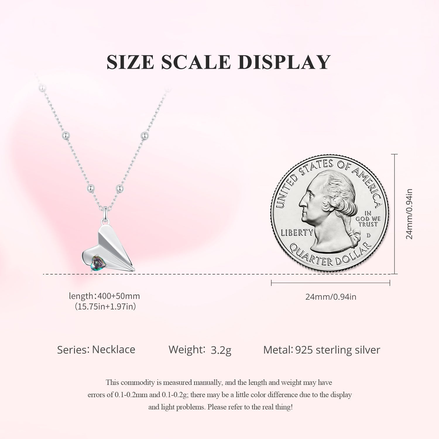 "Sylvory 925 Sterling Silver Paper Plane Necklace"