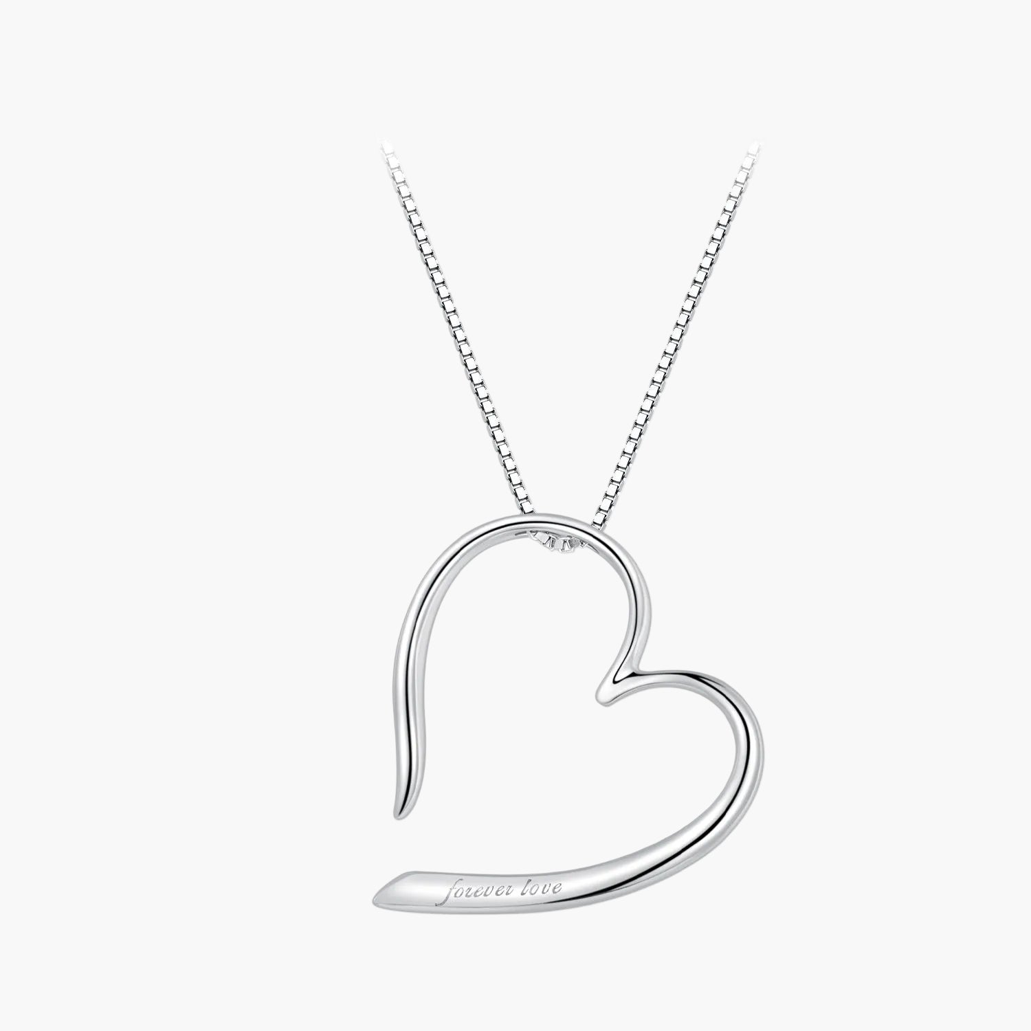 "Sylvory 925 Sterling Silver Partial Heart Necklace" Main image