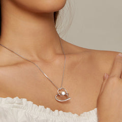 "Sylvory 925 Sterling Silver Partial Heart Necklace"