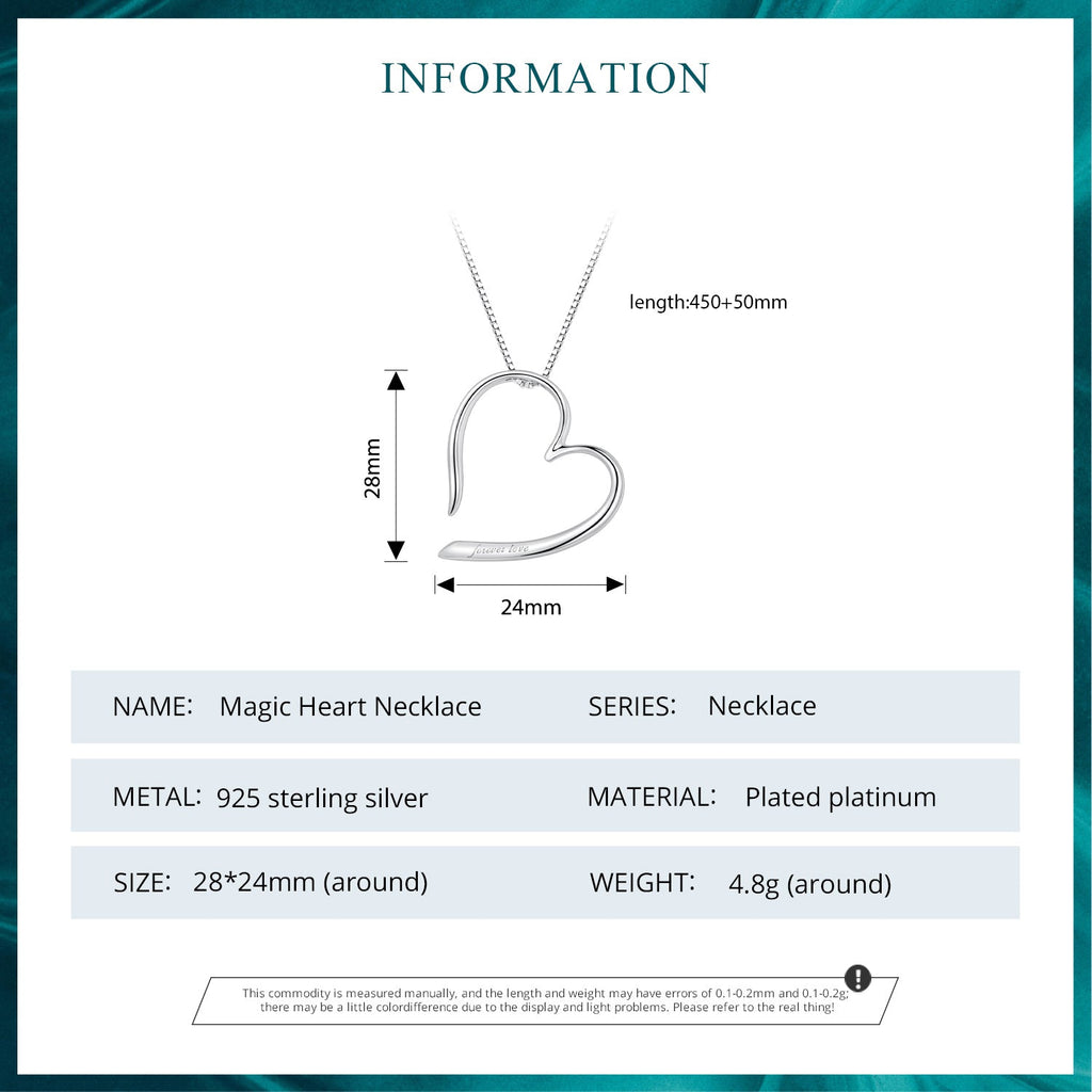 "Sylvory 925 Sterling Silver Partial Heart Necklace"