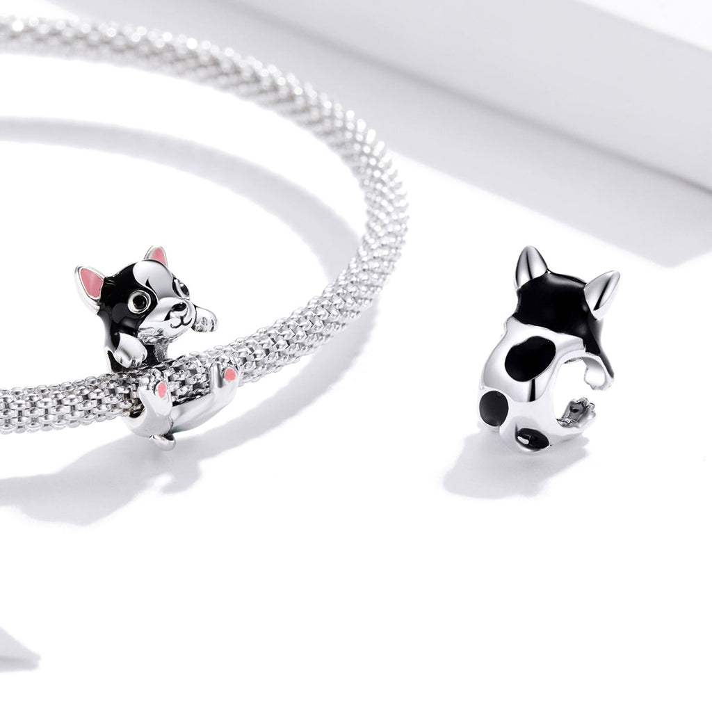 "Sylvory 925 Sterling Silver Pawfect Companions Puppy Charm"