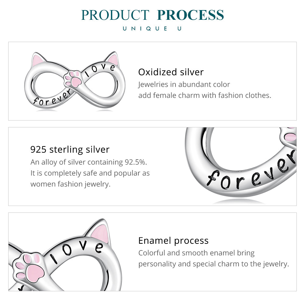 "Sylvory 925 Sterling Silver Pawfinity Ears Charm"