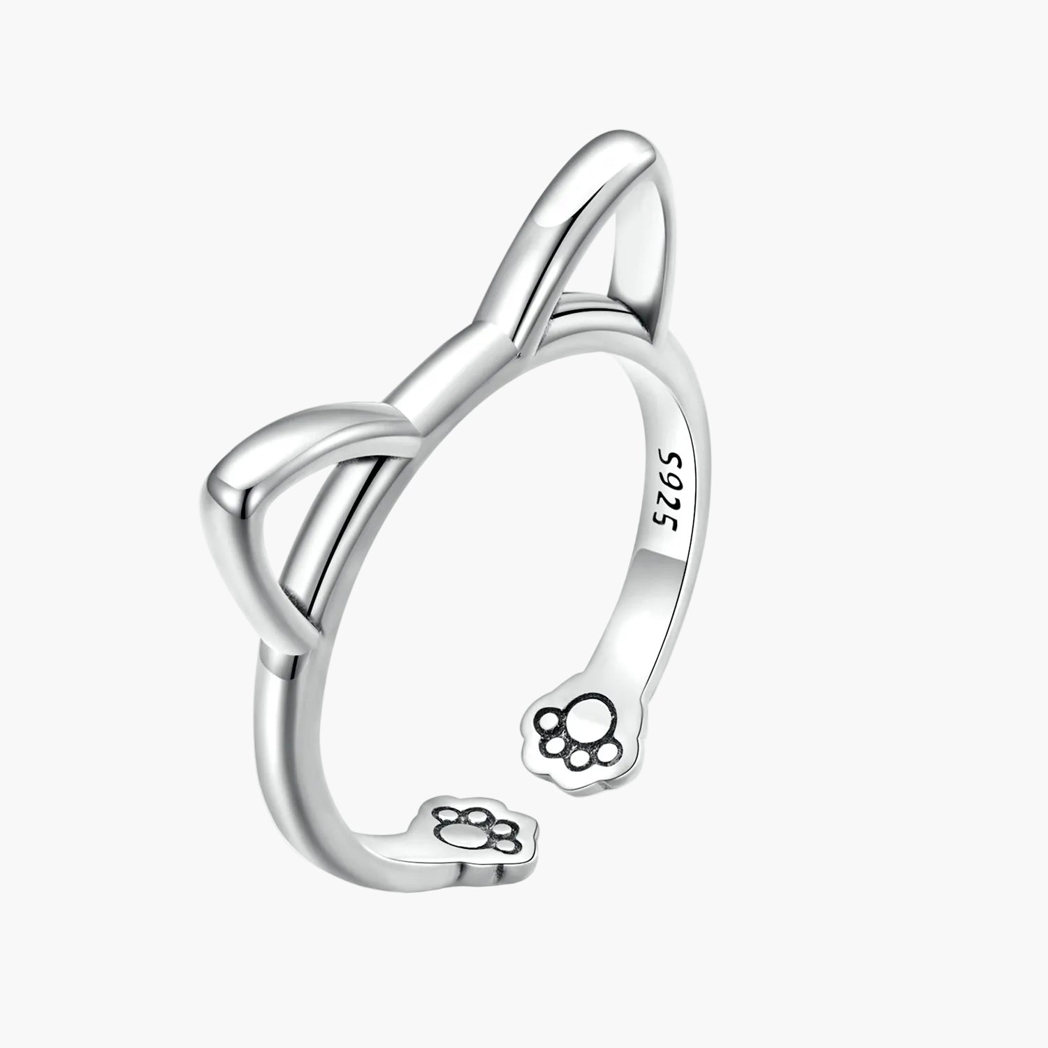 "Sylvory 925 Sterling Silver Pawsome Kitty Ring"
