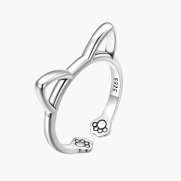 Silver Pawsome Kitty Ring in 925 Sterling Silver by Sylvory