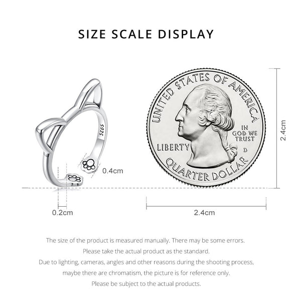 "Sylvory 925 Sterling Silver Pawsome Kitty Ring"