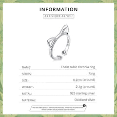 "Sylvory 925 Sterling Silver Pawsome Kitty Ring"