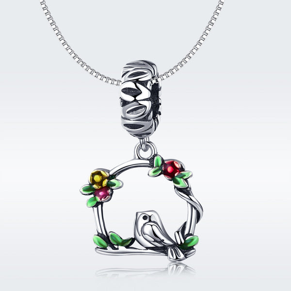 "Sylvory 925 Sterling Silver Peaceful Perching Bird Charm"
