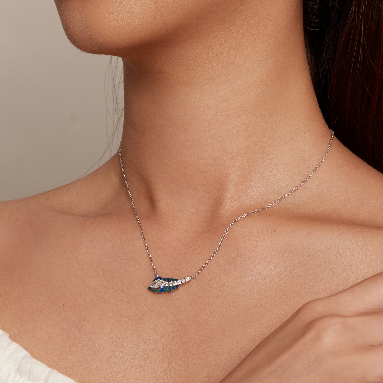 "Sylvory 925 Sterling Silver Peacock Elegance Necklace"