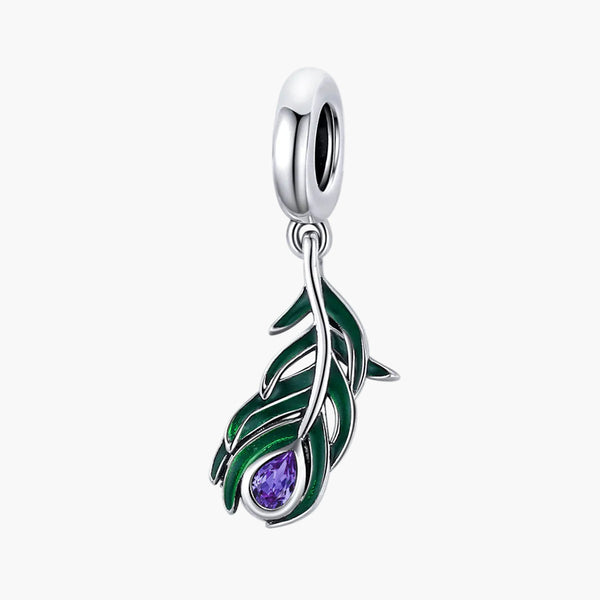 Silver Peacock's Pride Charm in 925 Sterling Silver by Sylvory