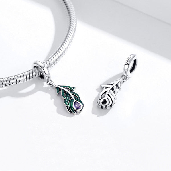 "Sylvory 925 Sterling Silver Peacock's Pride Charm"