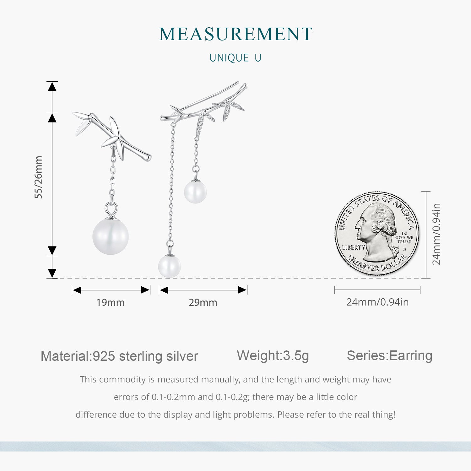 "Sylvory 925 Sterling Silver Pearl Adorned Branches Earrings"