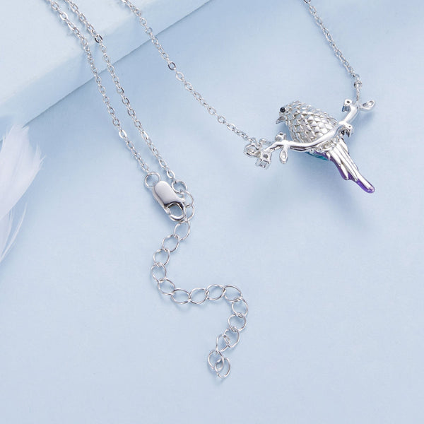"Sylvory 925 Sterling Silver Perched Songbird Necklace"