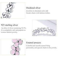 "Sylvory 925 Sterling Silver Pink Floral Delight Ring"