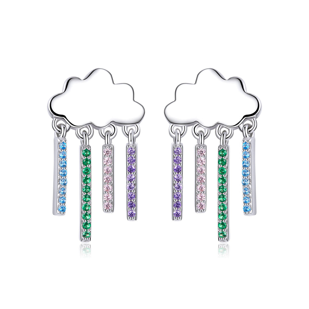 "Sylvory 925 Sterling Silver Prismatic Cloud Dangle Earring"