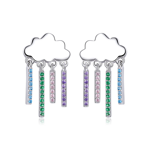 "Sylvory 925 Sterling Silver Prismatic Cloud Dangle Earring"