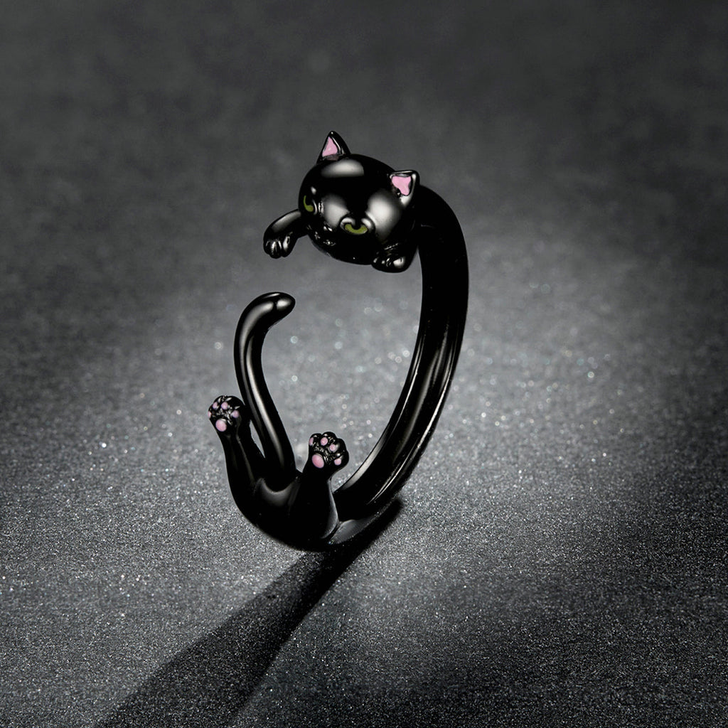 "Sylvory 925 Sterling Silver Purrfection Cat Ring"