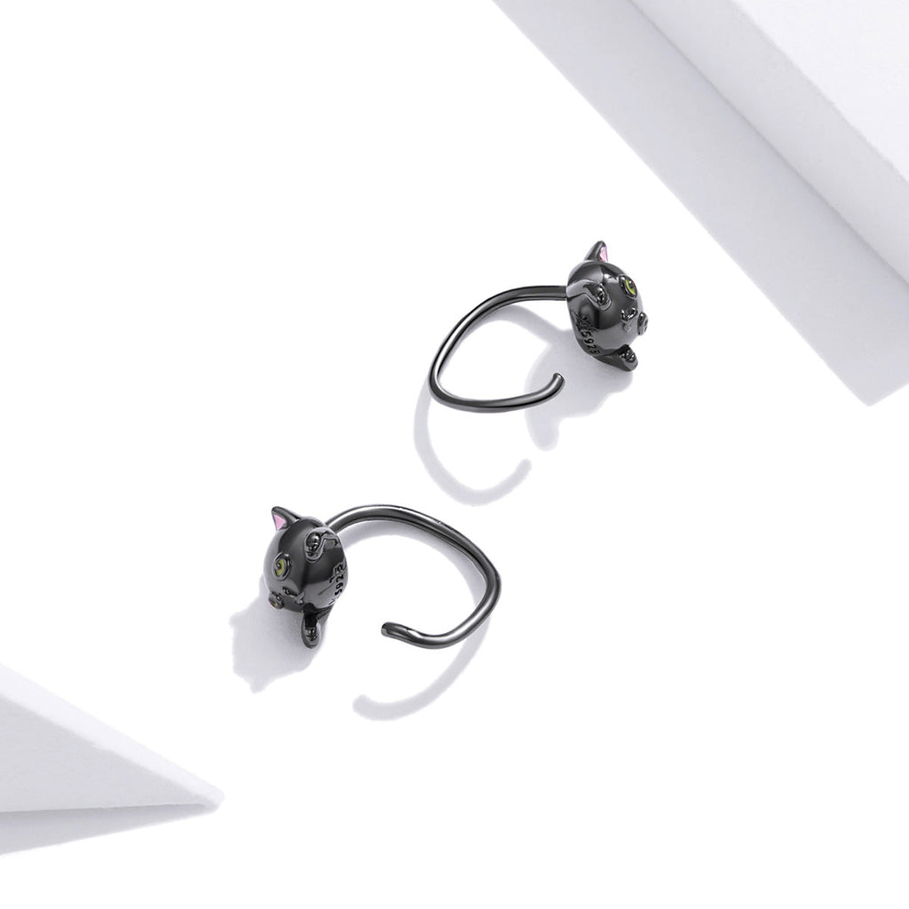 "Sylvory 925 Sterling Silver Purrfection Cat Studs"